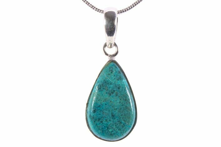 Vibrant Chrysocolla Pendant - Sterling Silver #383038